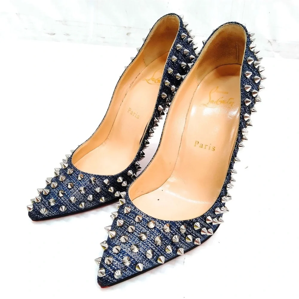 Christian Louboutin Blue Spiked Women's Heels